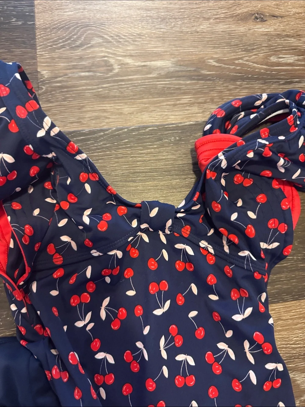 Janie and Jack Navy Blue Cherry Print Two-Piece and One-Piece Swim Set